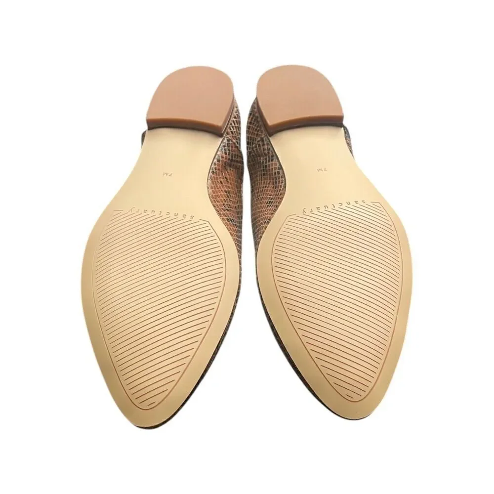Sanctuary Saieda Tan/Brown Womens Mule Snakeskin Size  7M NEW WITH BOX